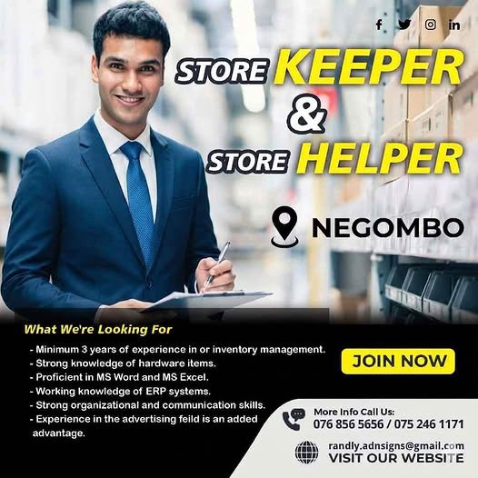 Store Keeper & Store Helper
