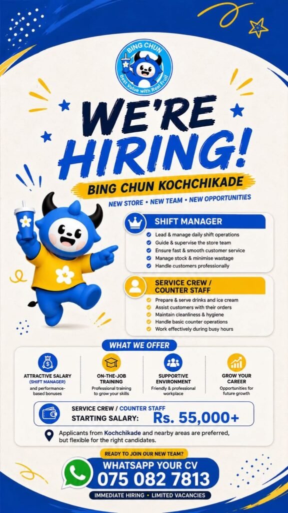 Shift Manager / Service Crew / Counter Staff