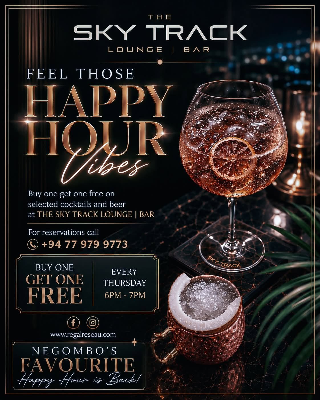 Happy Hour at The Sky Track Lounge | Bar