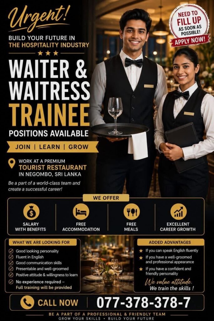 Waiter & Waitress Trainee