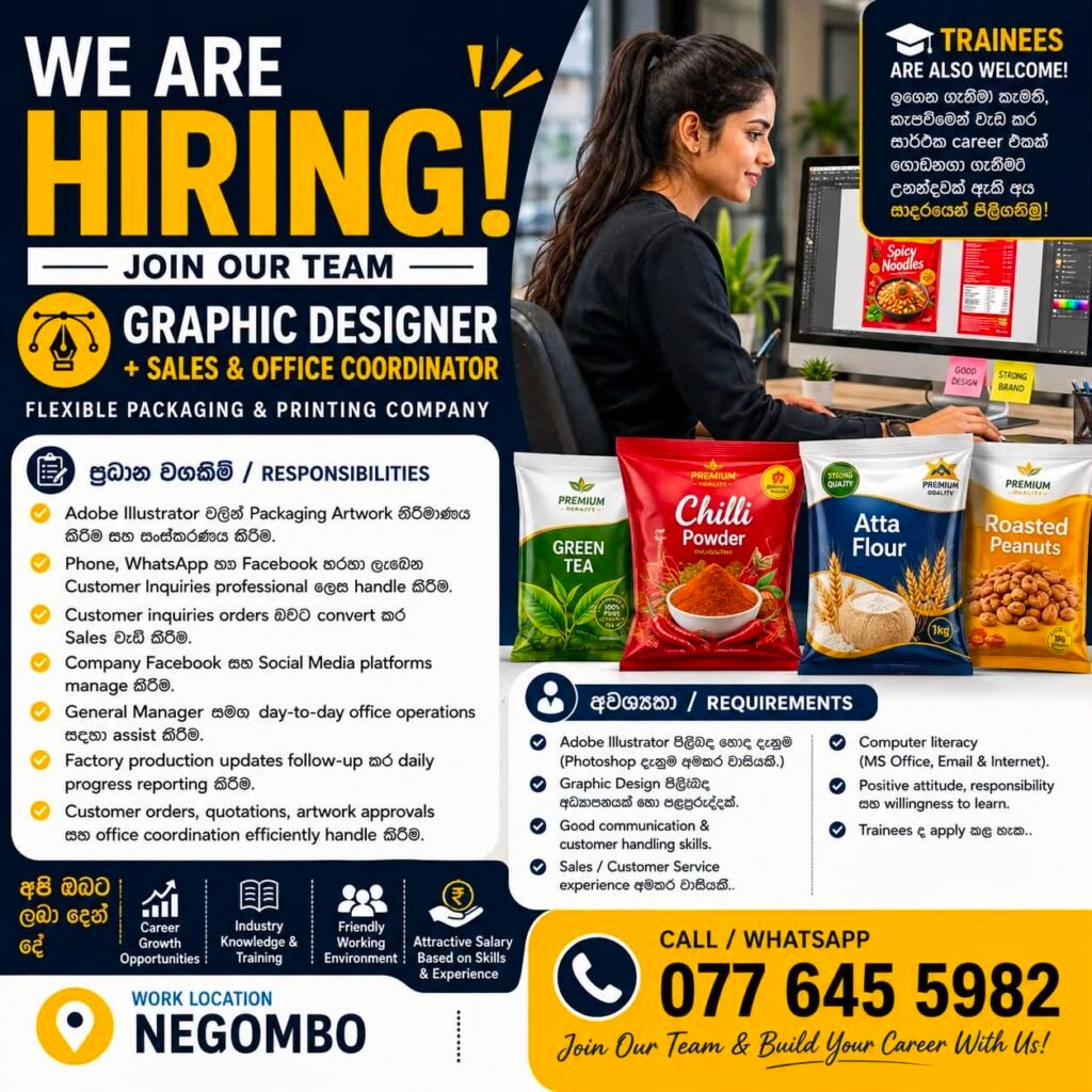 Graphic Designer + Sales & Office Coordinator