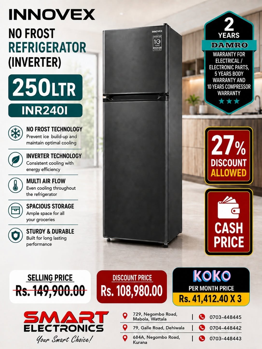 Innovex No Frost Refrigerator