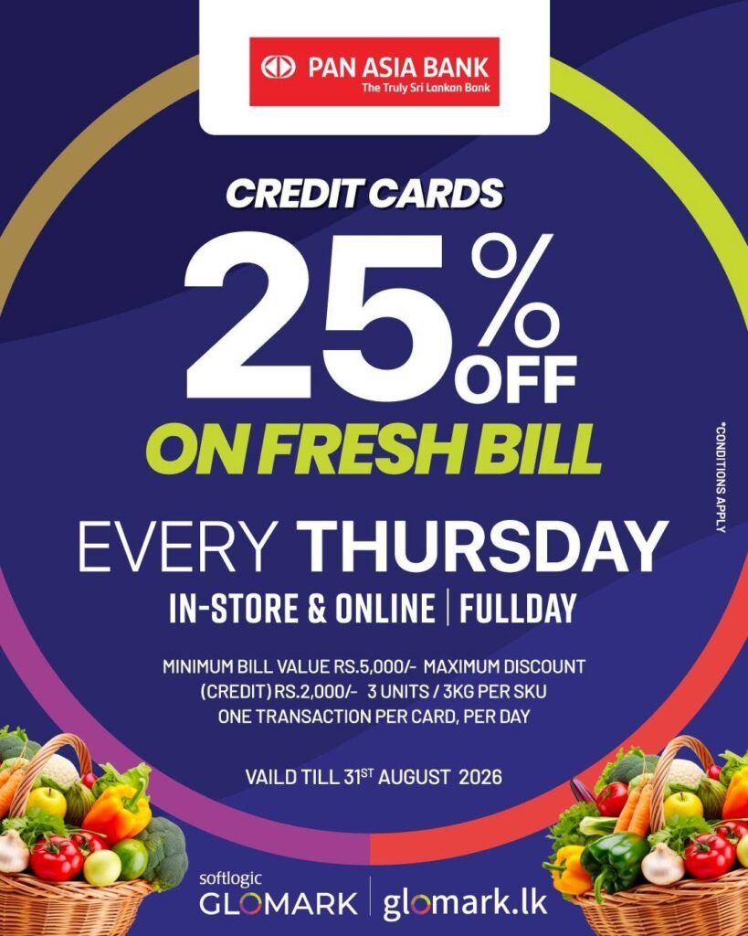 25% OFF on Fresh Bill with Pan Asia Bank Credit Cards