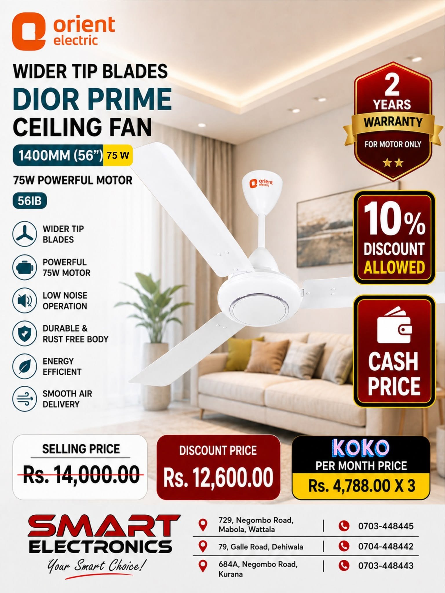 Dior Prime Ceiling Fan