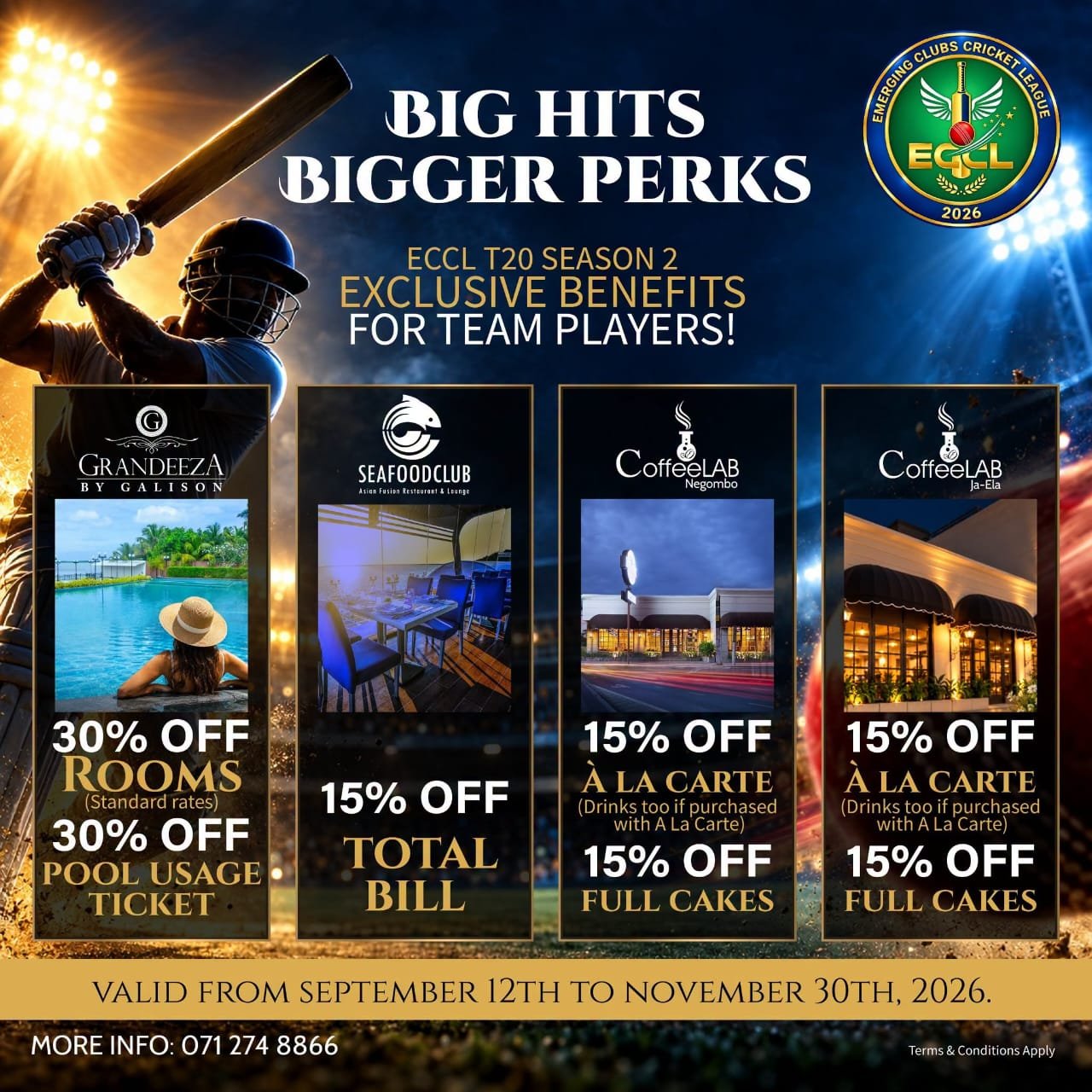 ECCL T20 Season 2 Exclusive Benefits