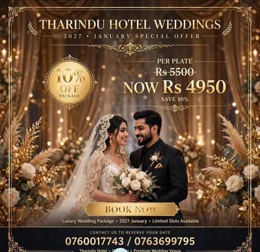 Tharindu Hotel Weddings – Special Offer
