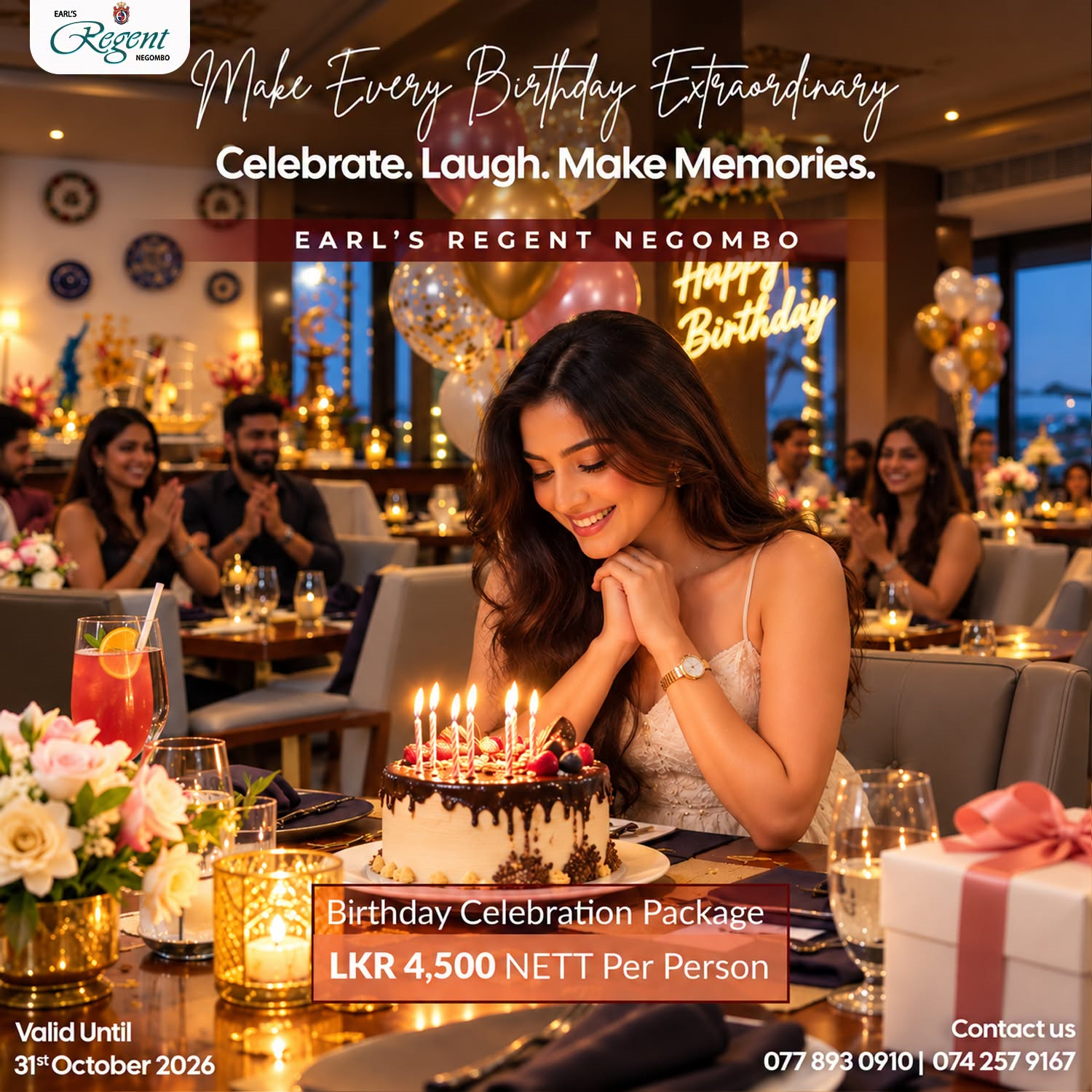 Make Every Birthday Extraordinary at Earl’s Regent Negombo!