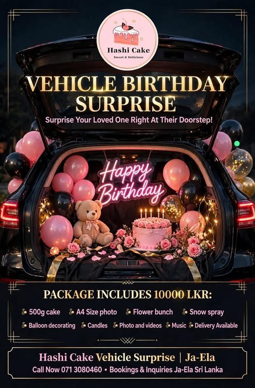 Hashi Cake Vehicle Birthday Surprise