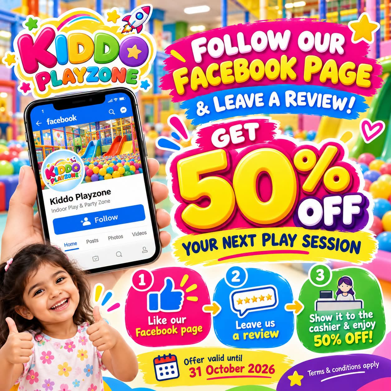 Special Offer at Kiddo Playzone! 50% OFF
