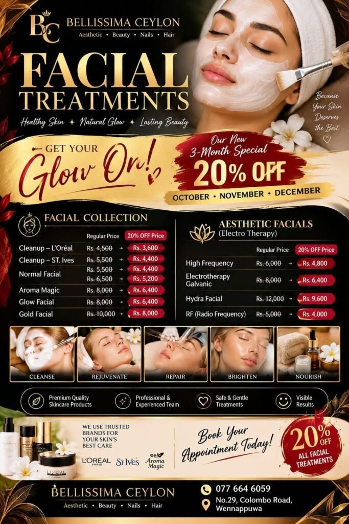 Facial Treatments at Bellissima Ceylon