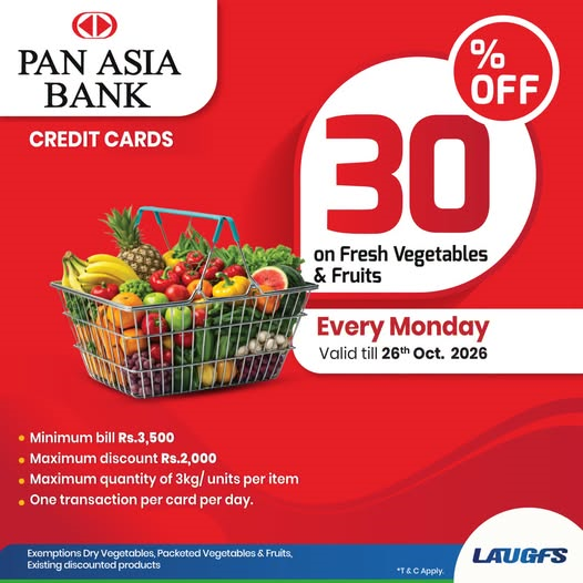 30% Discount for Pan Asia Bank Cardholders