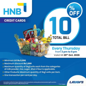 Exclusive Offer for HNB Credit Cardholders at LAUGFS