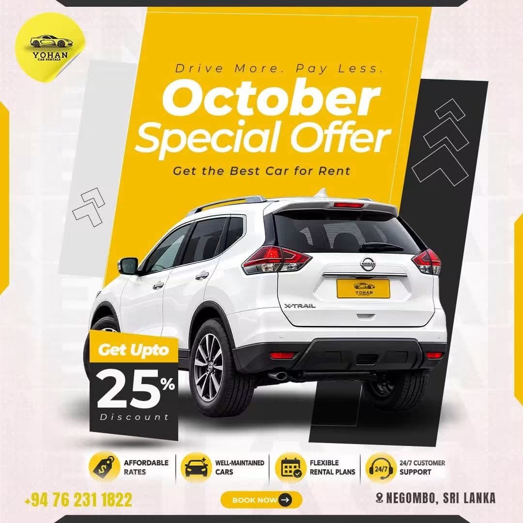 October Special Offer at Yohan Car Rentals